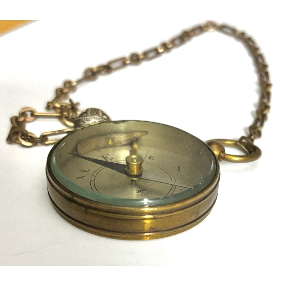 French antique brass pocket compass - Picture 7 of 7